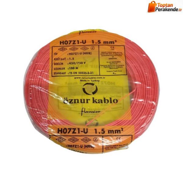 Öznur Nya Kablo 1,5 mm² Kırmızı ( H07Z1-U ) Halojen Free